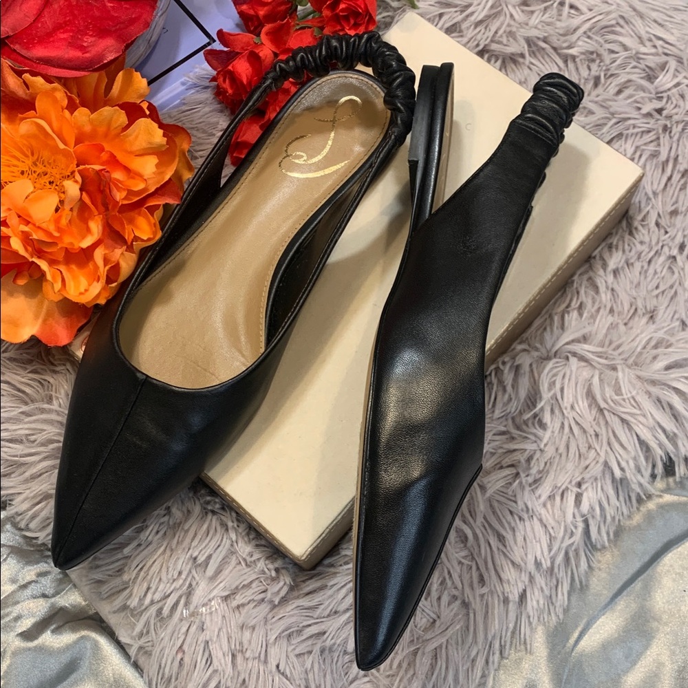 🌹Sam Edelman • Retro Black Withney Pointed-Toe Slingback Flats